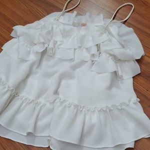GIANNI BINNI  ivory ruffled cami sz sm